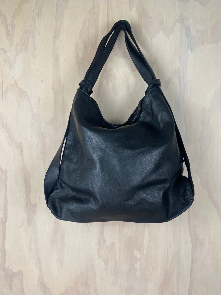 Leather Back Pack - Black