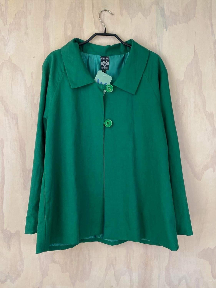 Vesta Summer Jacket - Emerald Linen