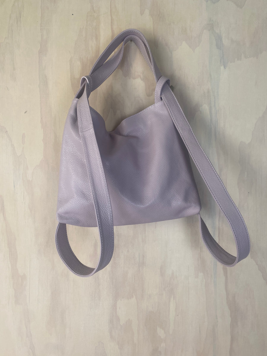 Leather Back Pack - Lilac