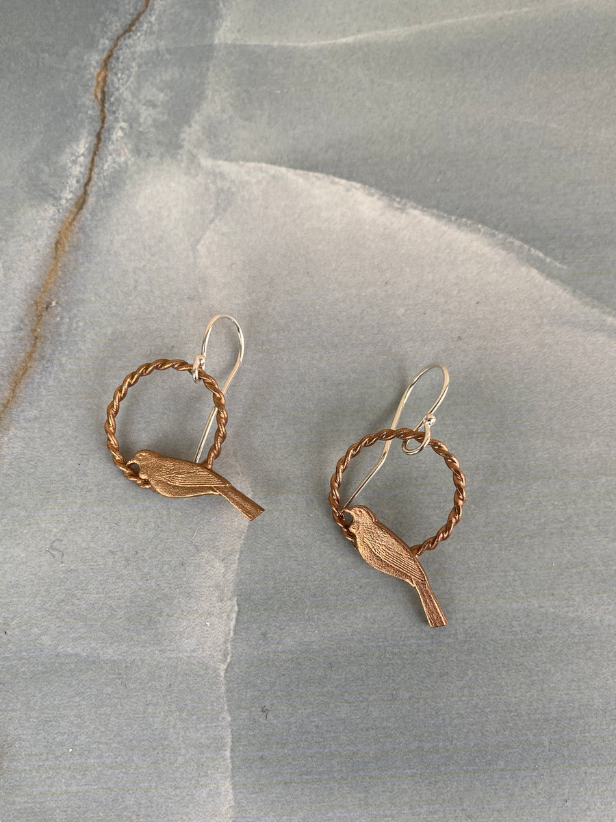 Tui on a Hoop Earrings | Bronze