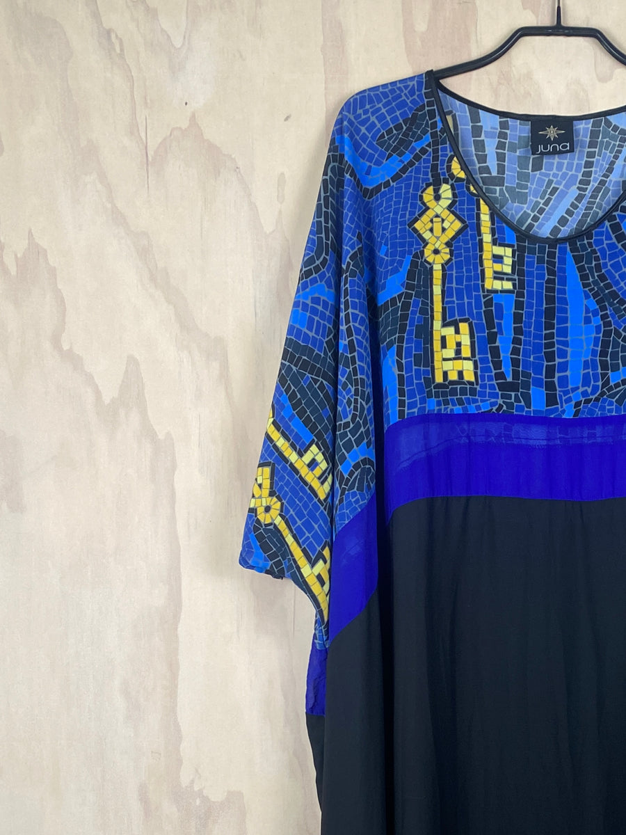 Juna Silk T  Dress / Mosaic Key