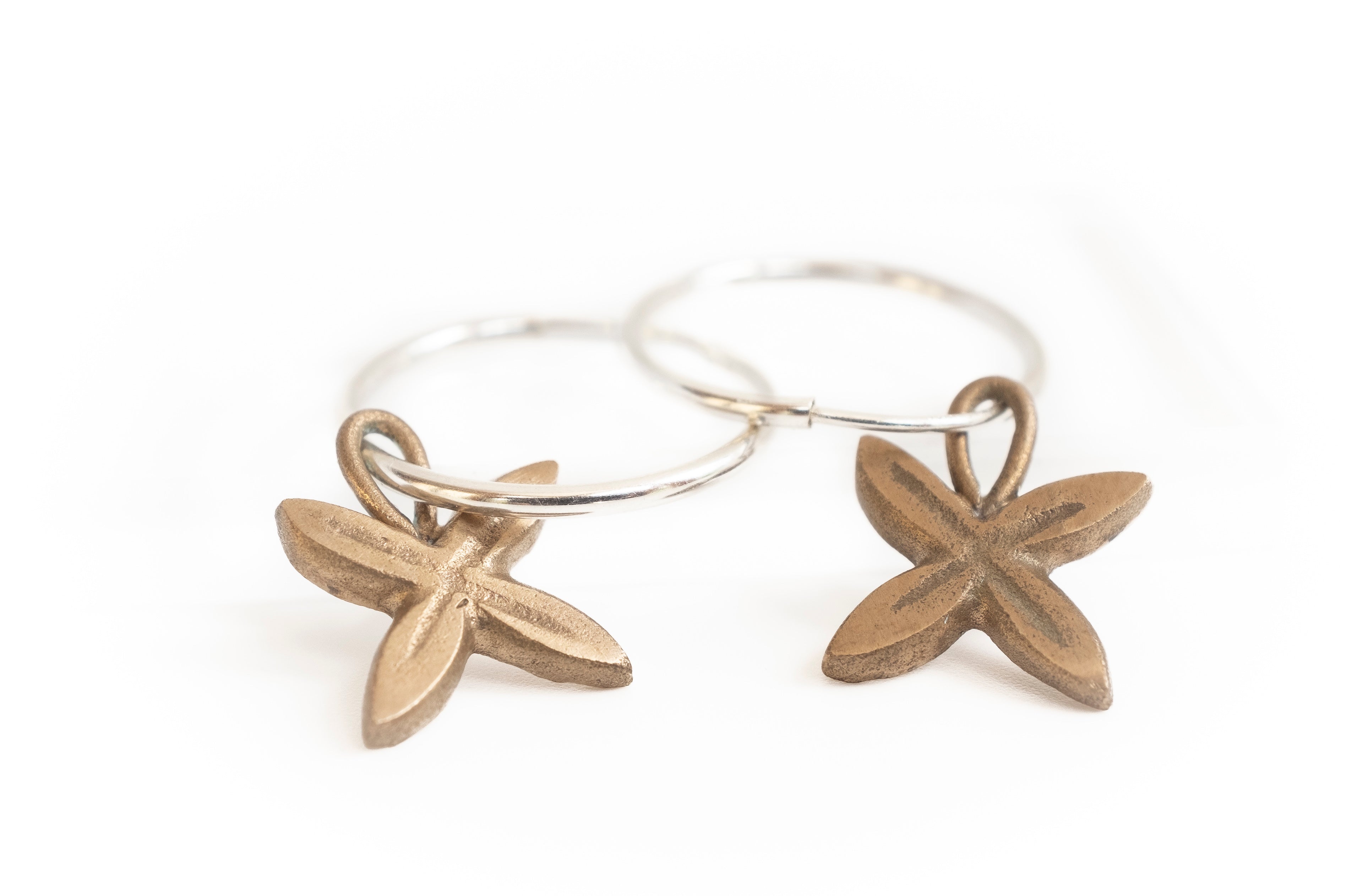 Frangipani Hoop Earrings Moa Grey Lynn