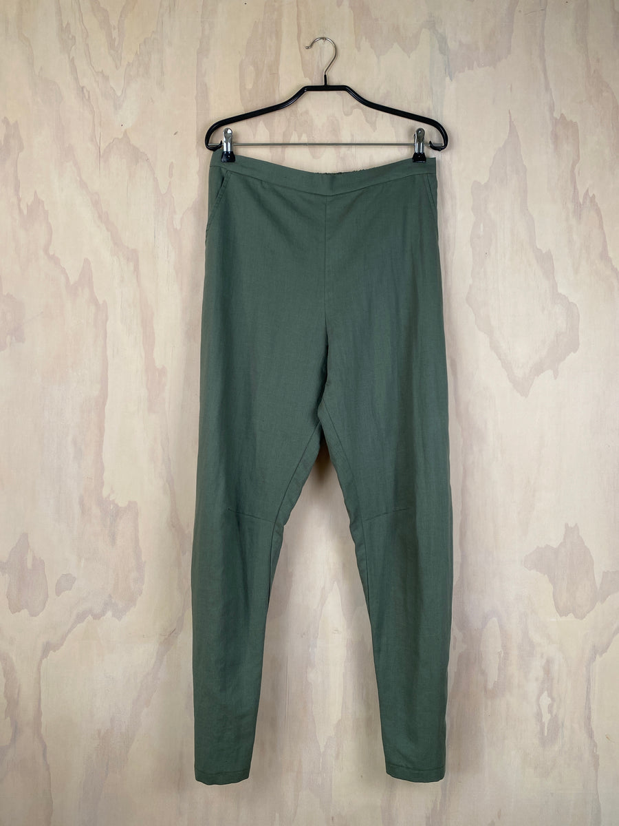 Sheryl May Khaki Linen Trousers