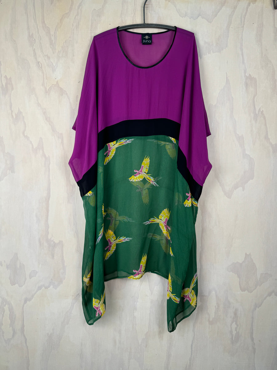 Juna Silk T Dress / Parakeet