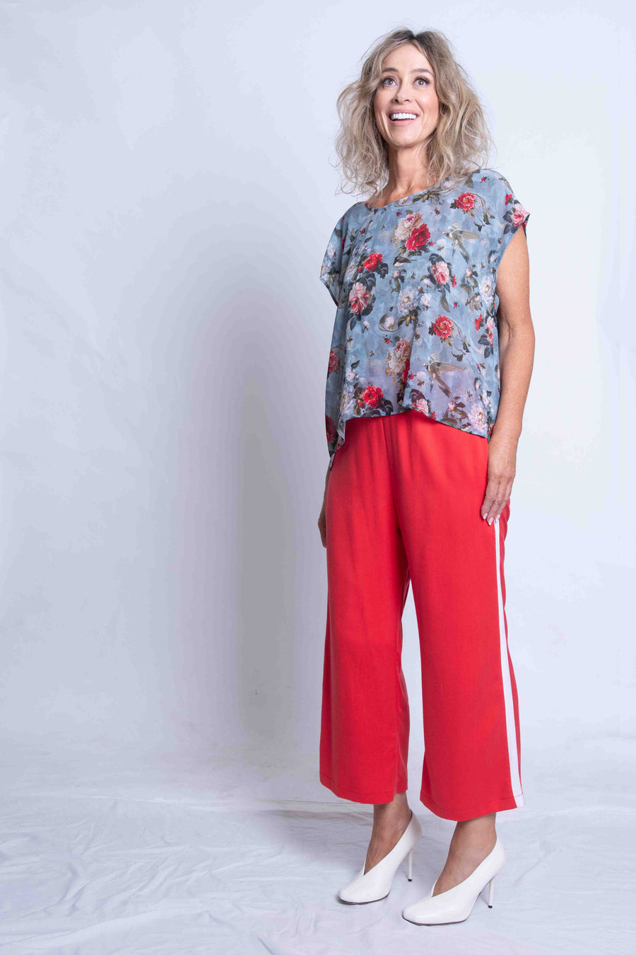 Sheryl May Culottes | Red with Racing Stripe