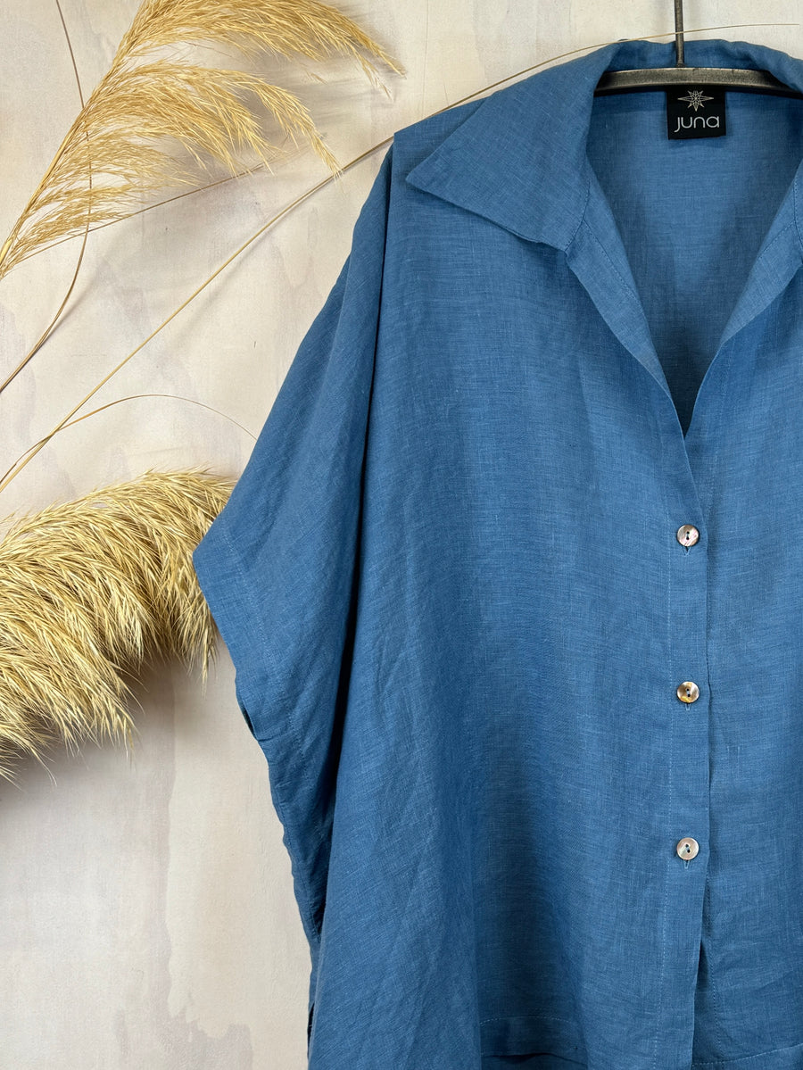 Juna Slit Shirt | Wedgewood Linen