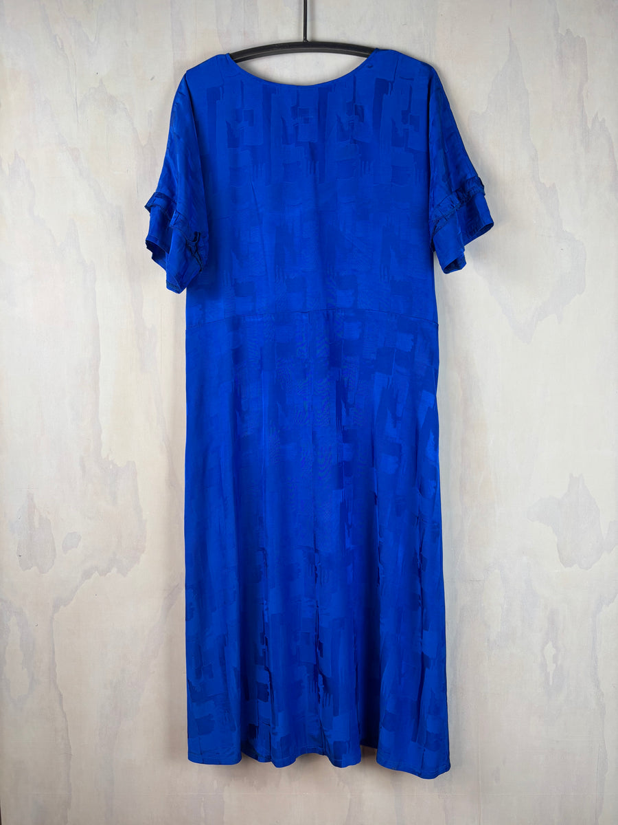 Vesta  Ruffle Virginia Dress - Cobalt