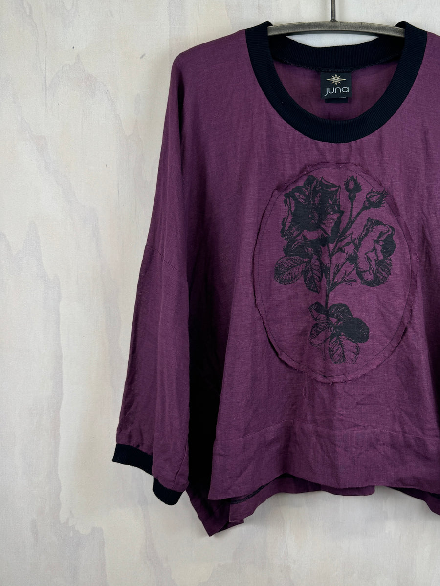 Juna Cameo Triptych Top - Plum Rose