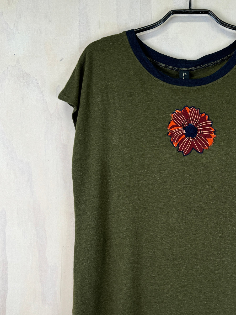 Pluto Alice T |  Khaki Linen Flower