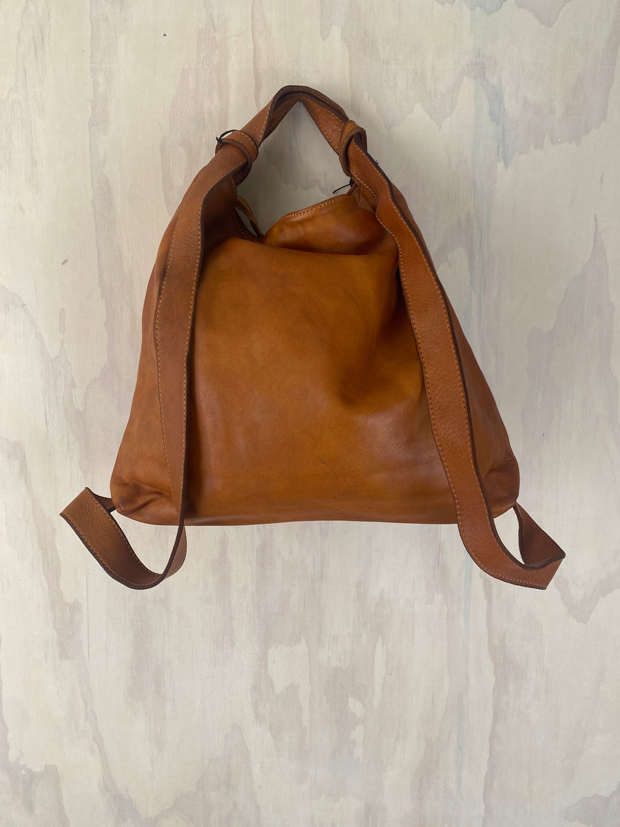 Leather Back Pack - Tan