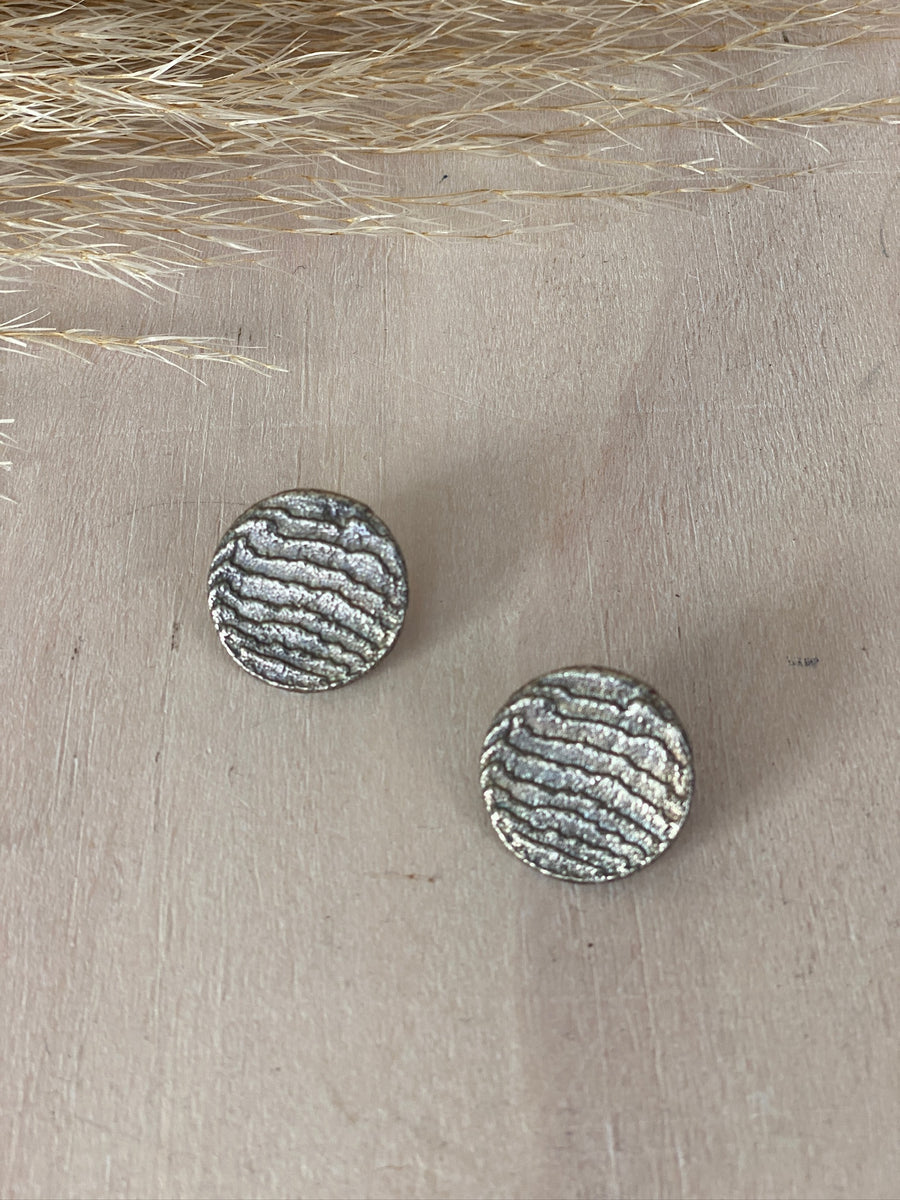 Ripple earrings - Oxidized sterling silver