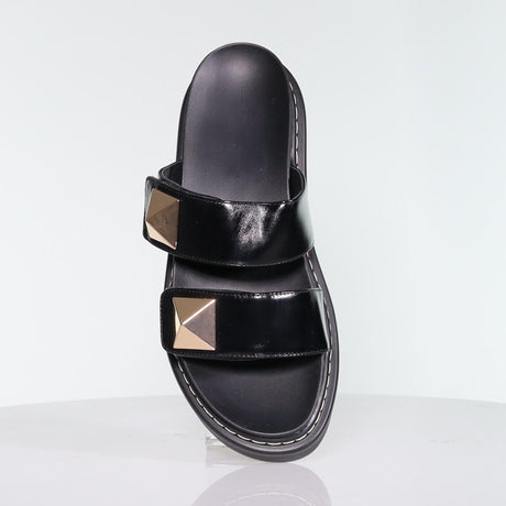 Minx - Eva Black/Gold Stud Slide