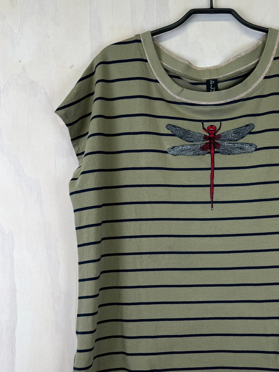 Pluto Alice T | Olive/Navy Stripe Dragonfly