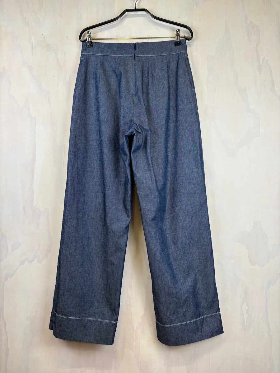 Vesta Sailor Girl Pant- Chambray