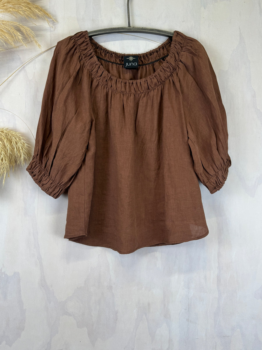 Juna Fiesta Top | Cocoa Linen