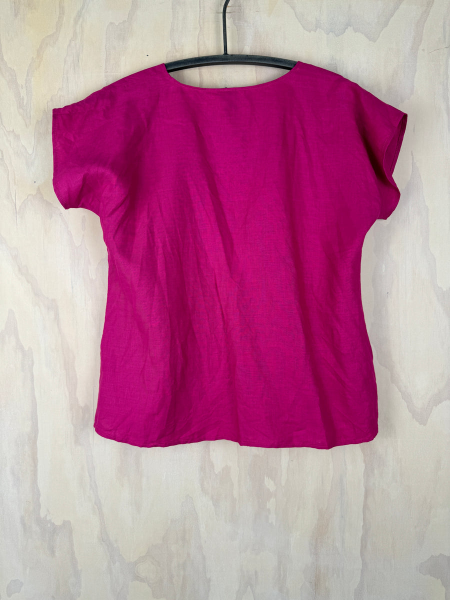 Juna Rufrill Top | Fucsia Linen