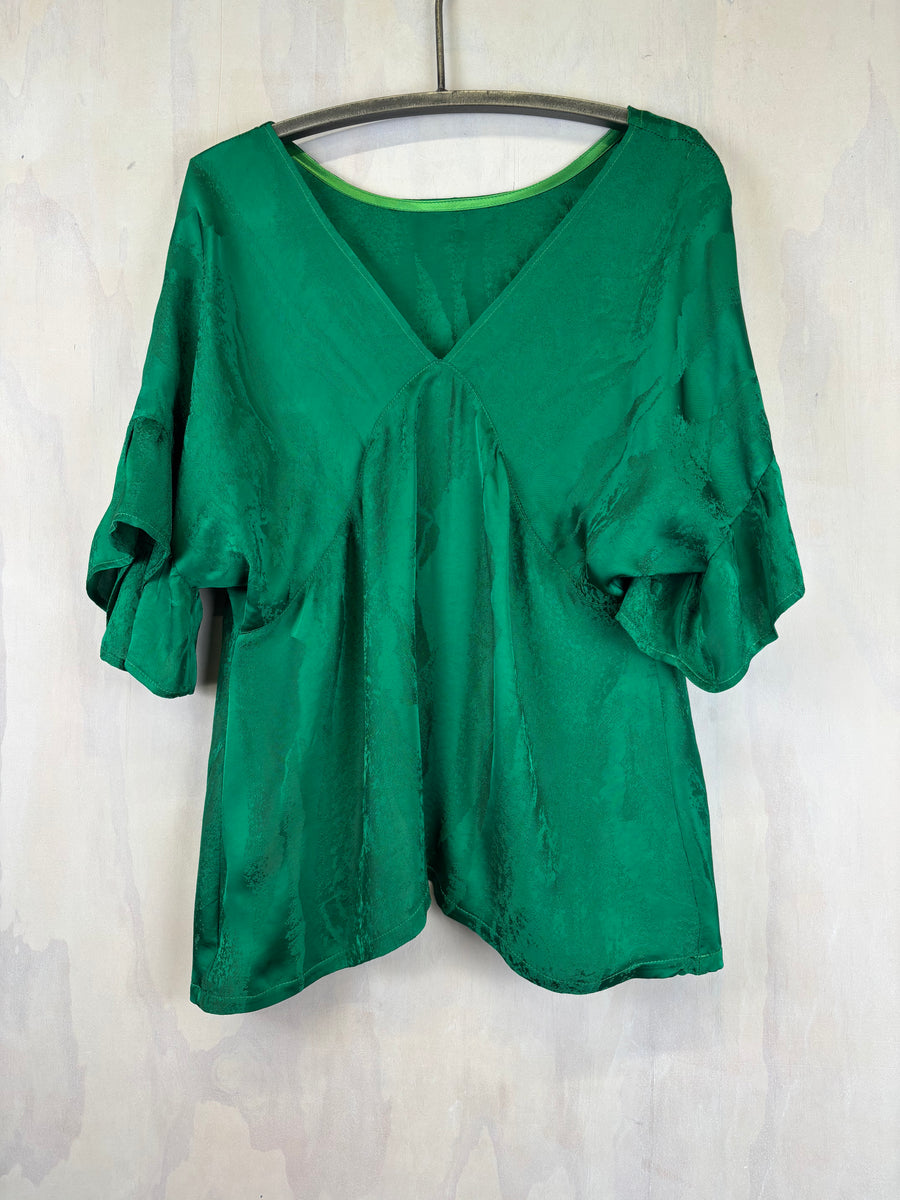 Vesta  Frille Fantail Top - Emerald
