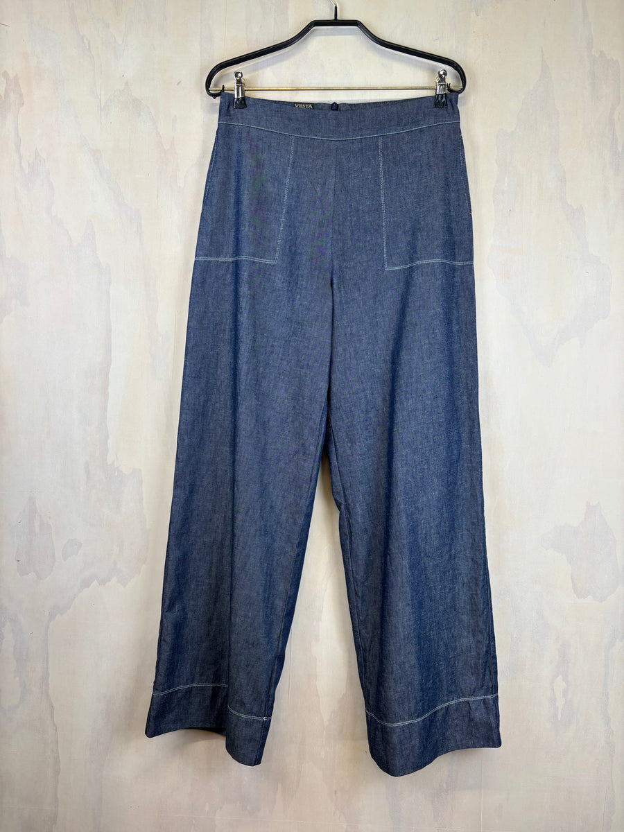 Vesta Sailor Girl Pant- Chambray