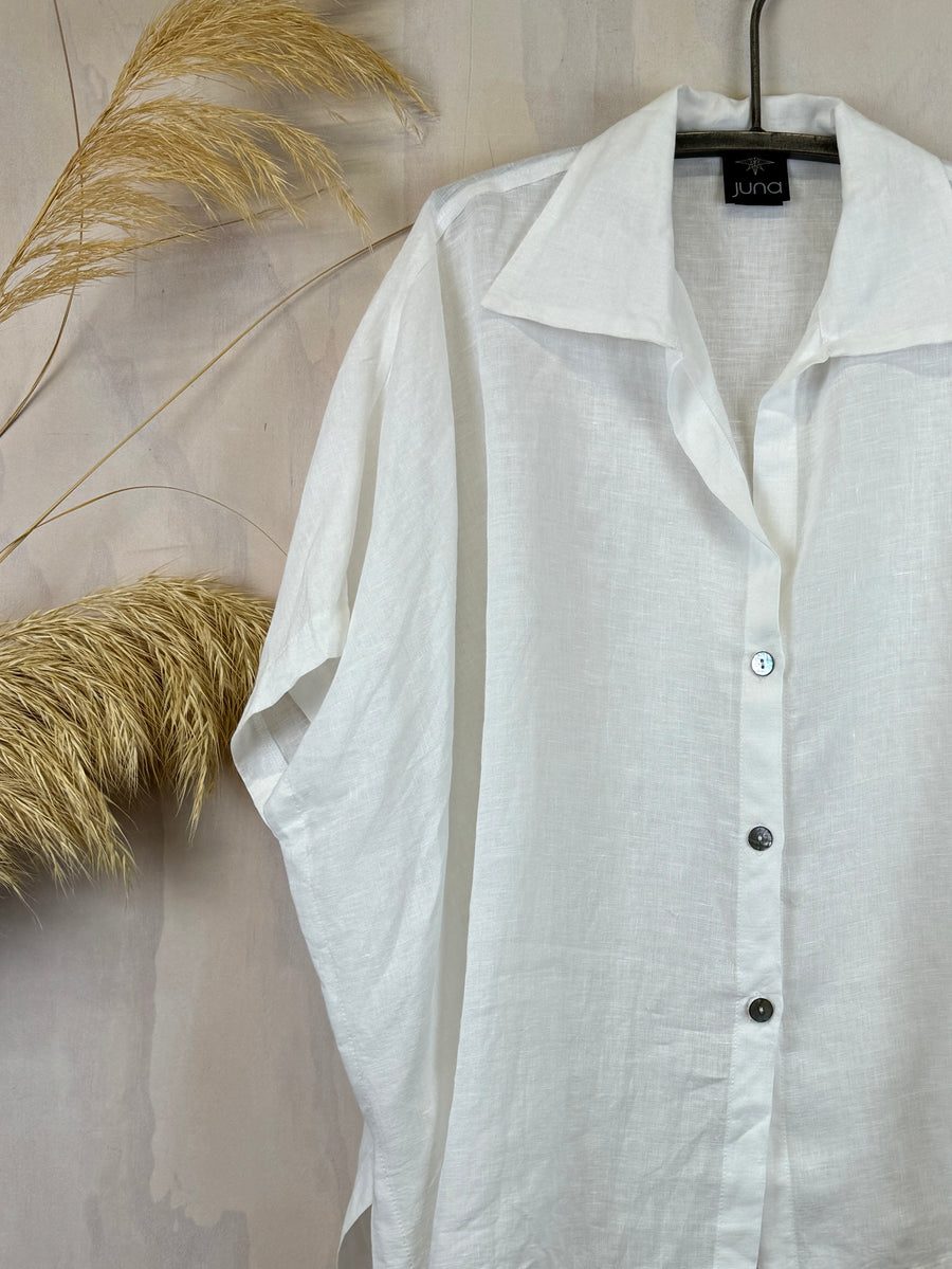 Juna Slit Shirt | Blanc Linen