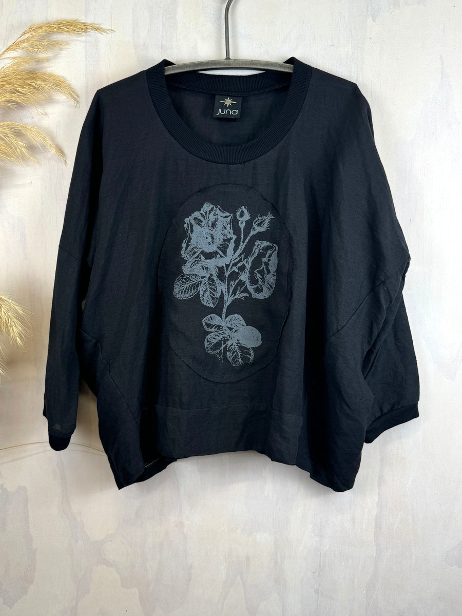 Juna Cameo Triptych Top - Black Rose