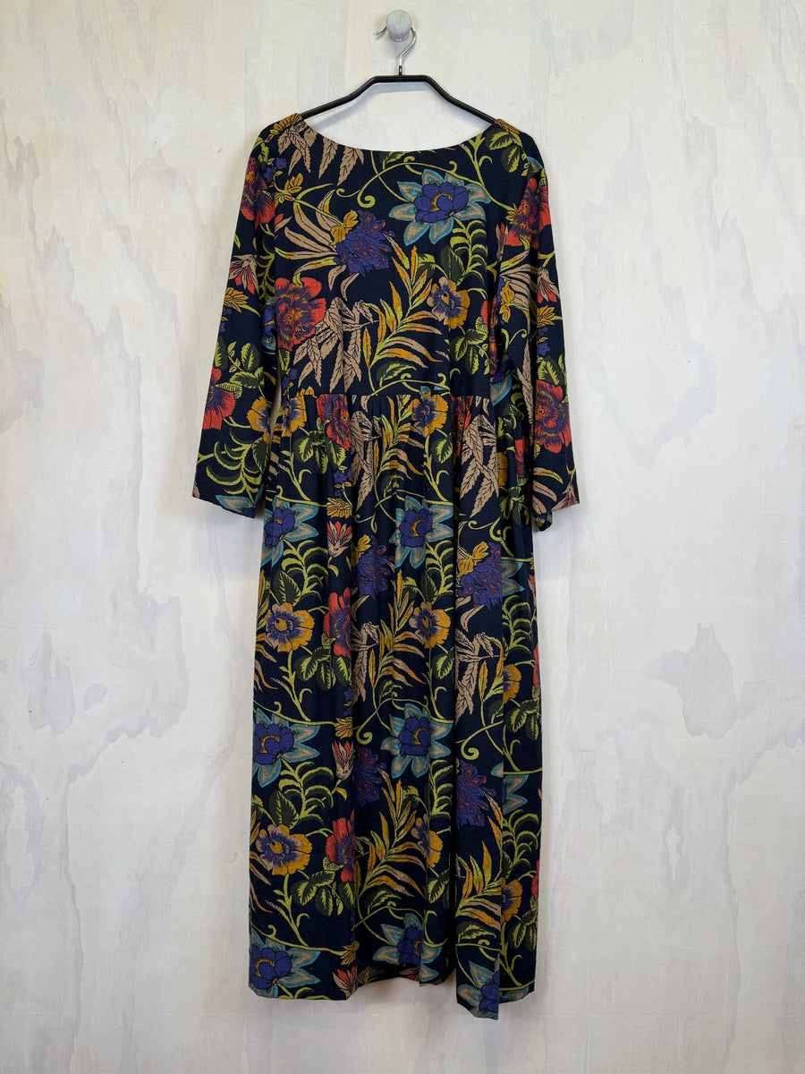 Pluto Wrap Dress - Navy Floral