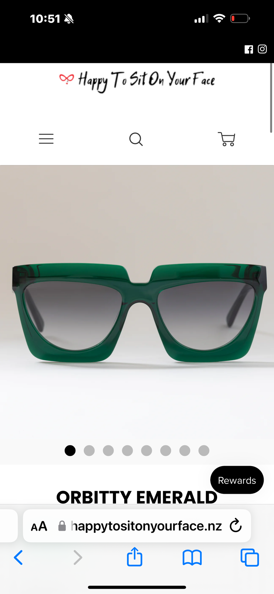 Happy To Sit On Your Face Sunglasses - Orbitty Emerald