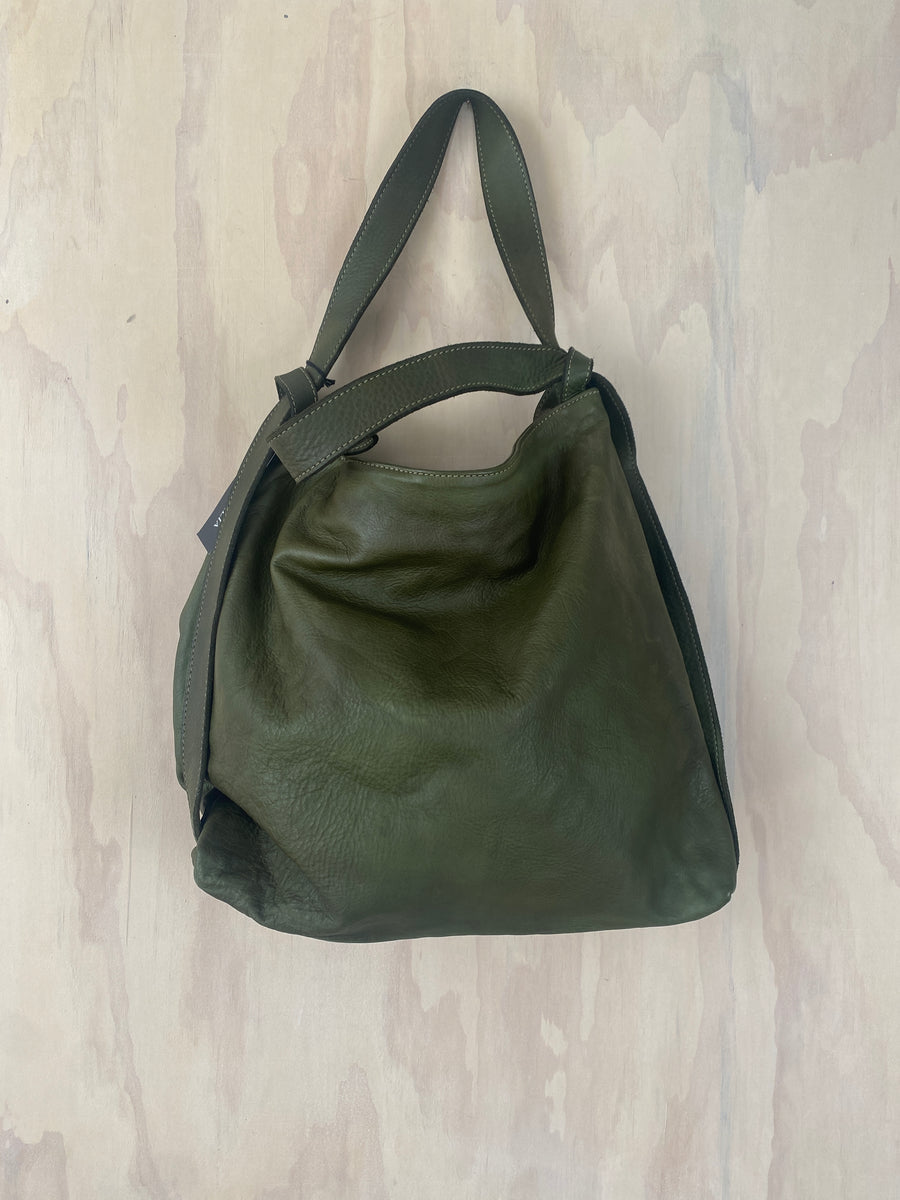 Leather Back Pack - Olive