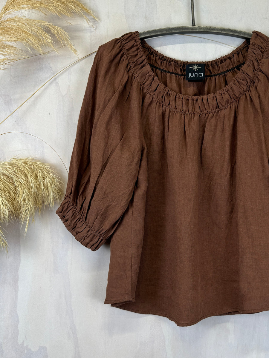Juna Fiesta Top | Cocoa Linen