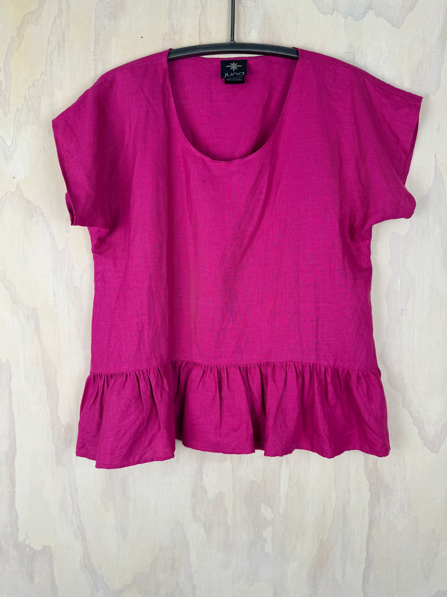 Juna Rufrill Top | Fucsia Linen