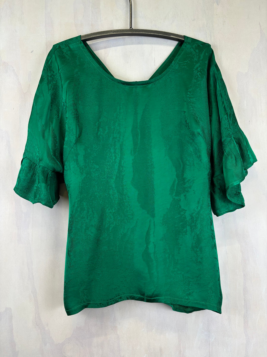 Vesta  Frille Fantail Top - Emerald