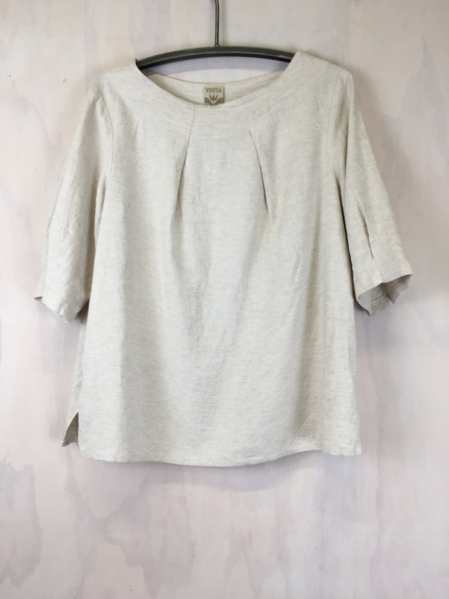 Vesta Pleat Top - Natural