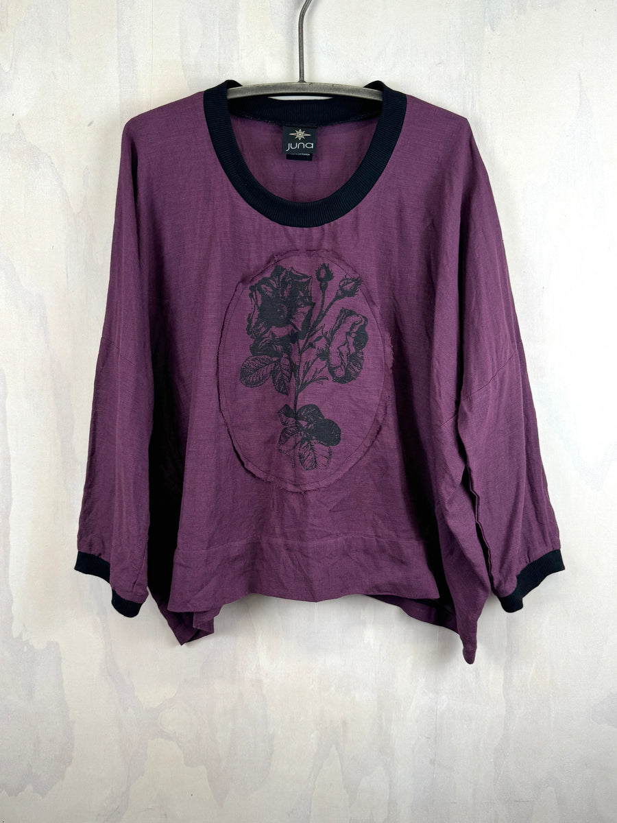 Juna Cameo Triptych Top - Plum Rose