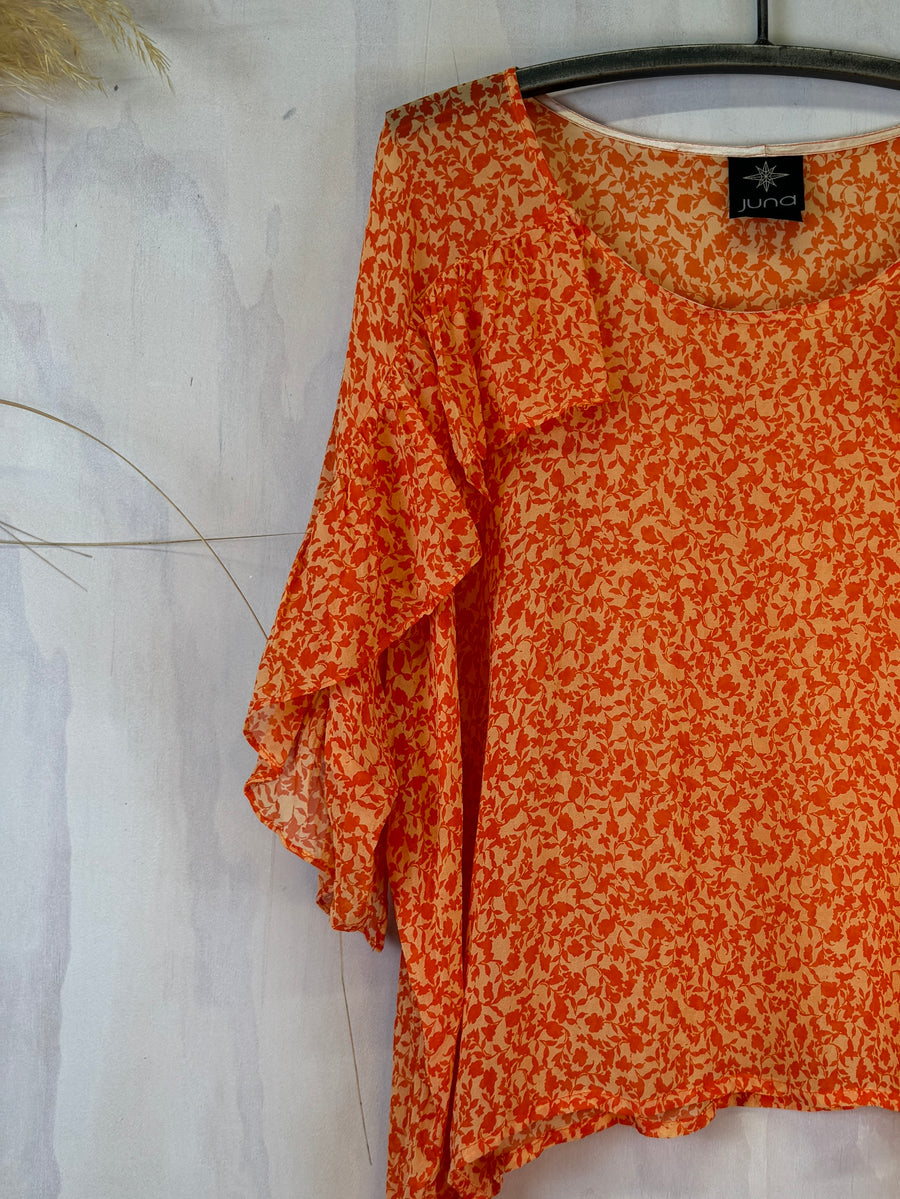 Juna Rafella Top | Tangarine Silk