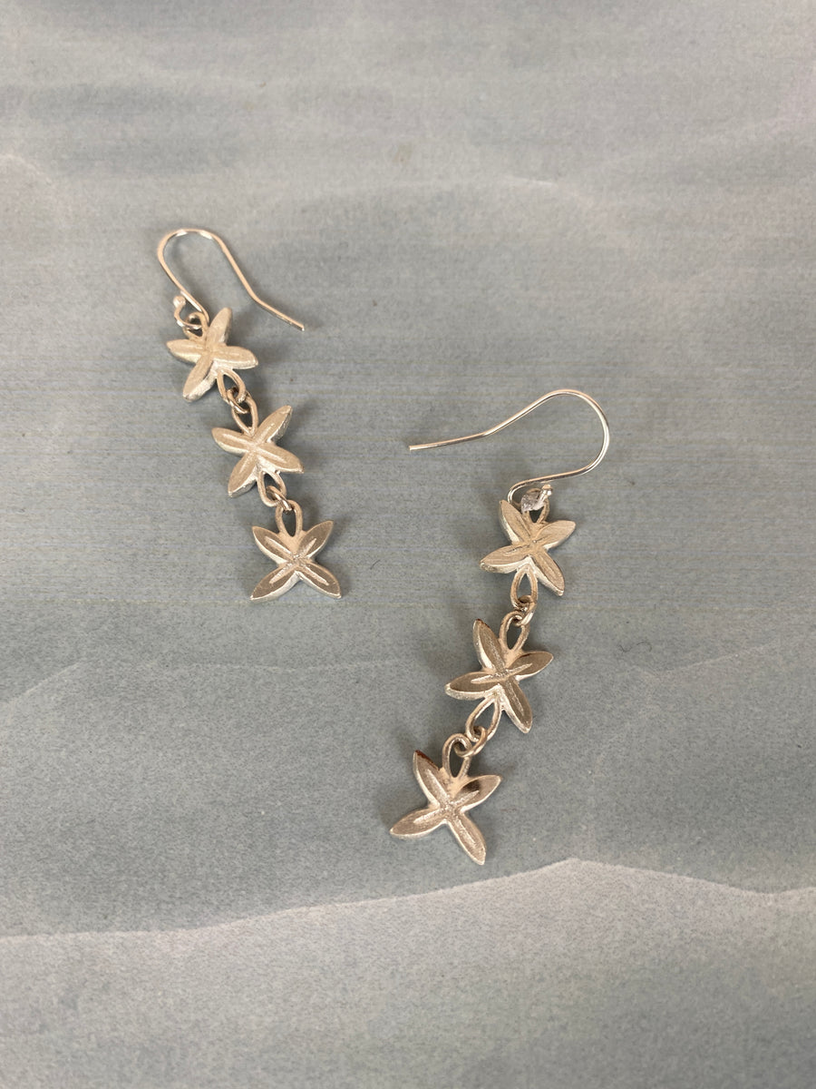 Triple Frangipani Earrings | Stirling Silver
