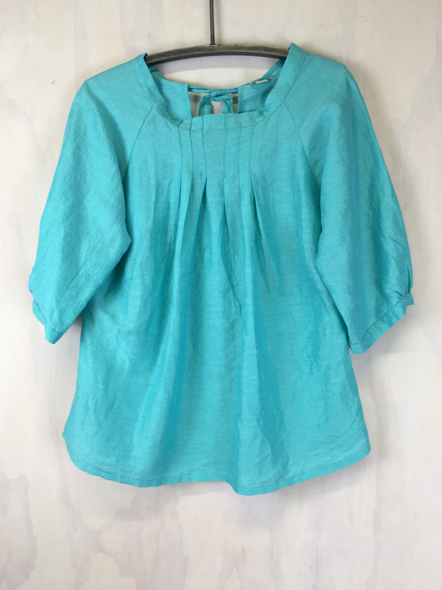 Vesta Ruffle Pleat Top - Aqua