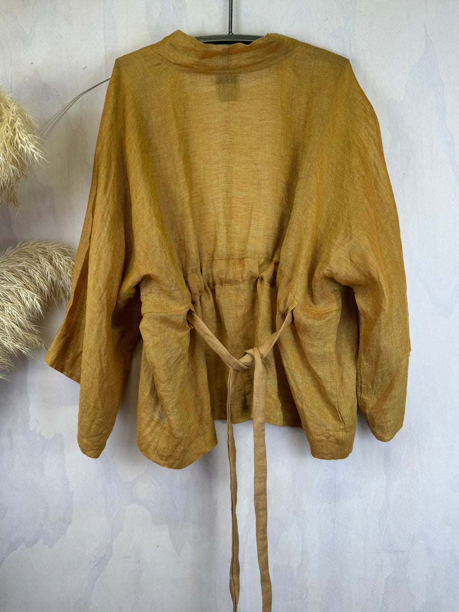 Juna Tie Kimono Jacket | Ginger Linen