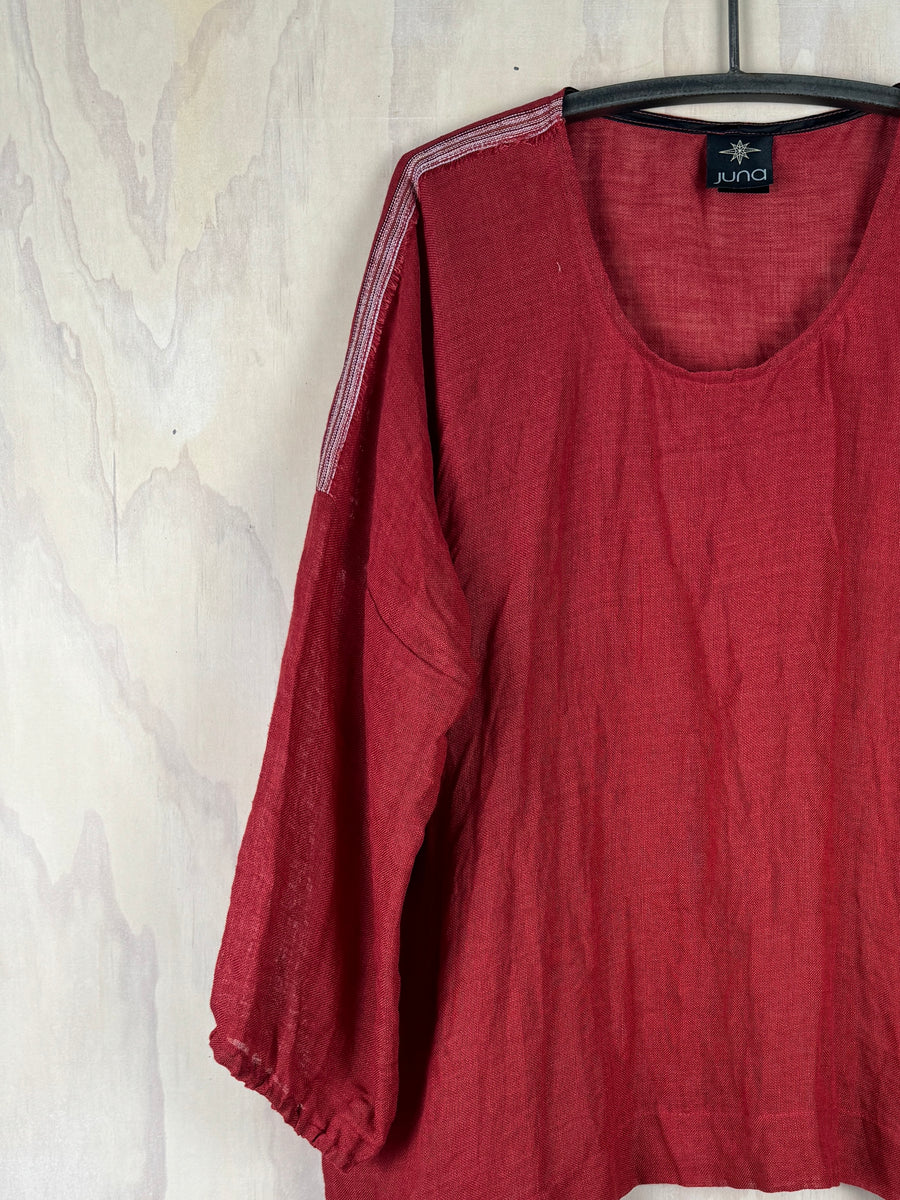 Juna Linen Gauze Top | Rouge