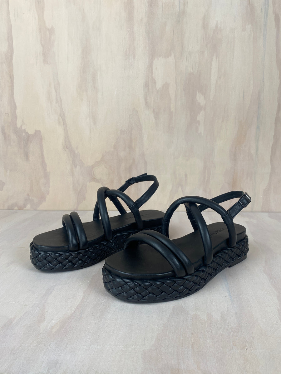 Marcha Black Tube Sandal