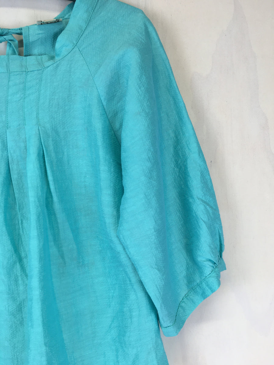 Vesta Ruffle Pleat Top - Aqua