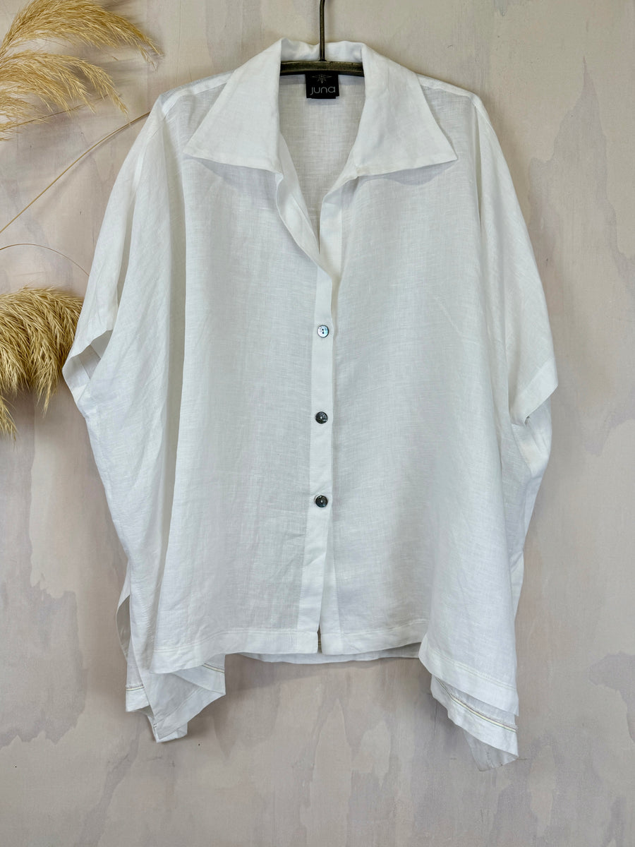 Juna Slit Shirt | Blanc Linen