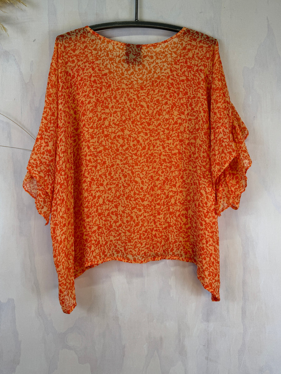 Juna Rafella Top | Tangarine Silk
