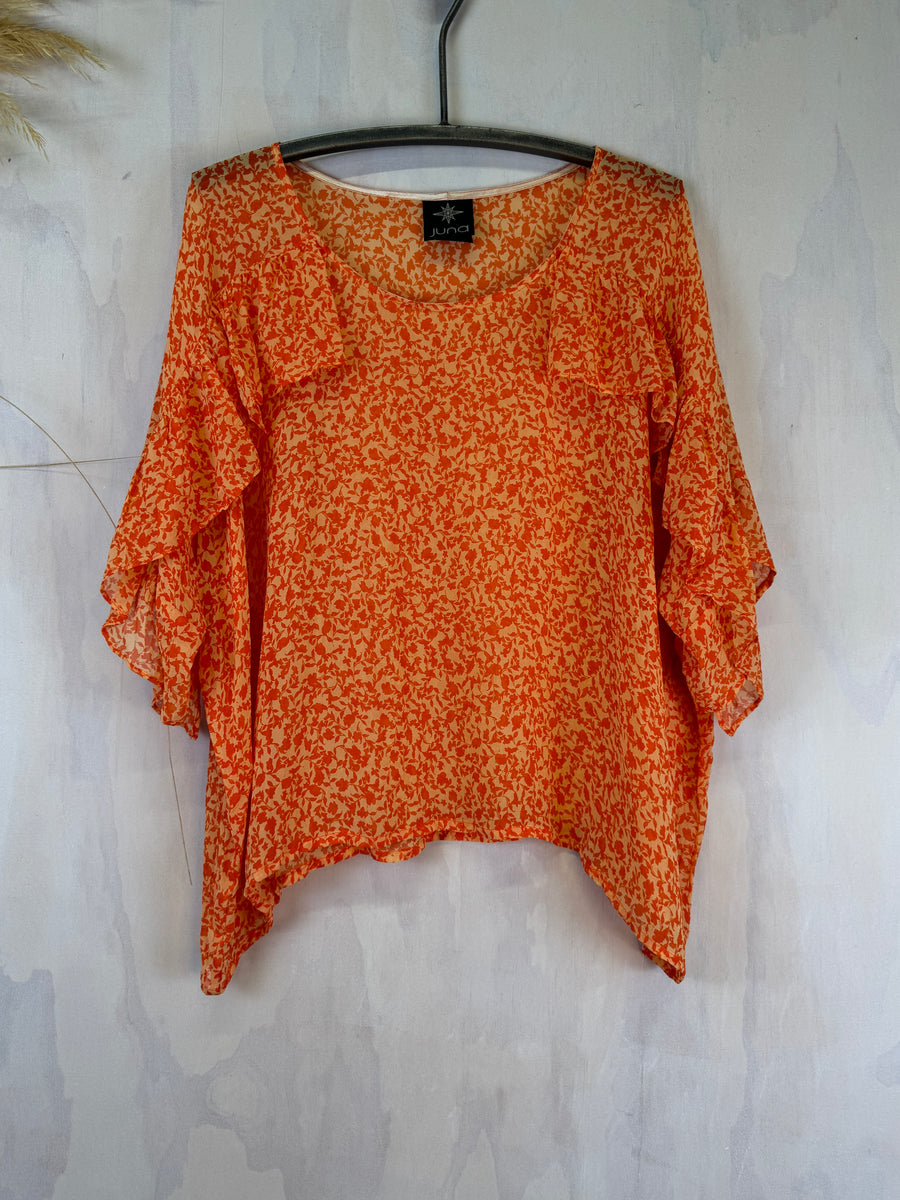Juna Rafella Top | Tangarine Silk