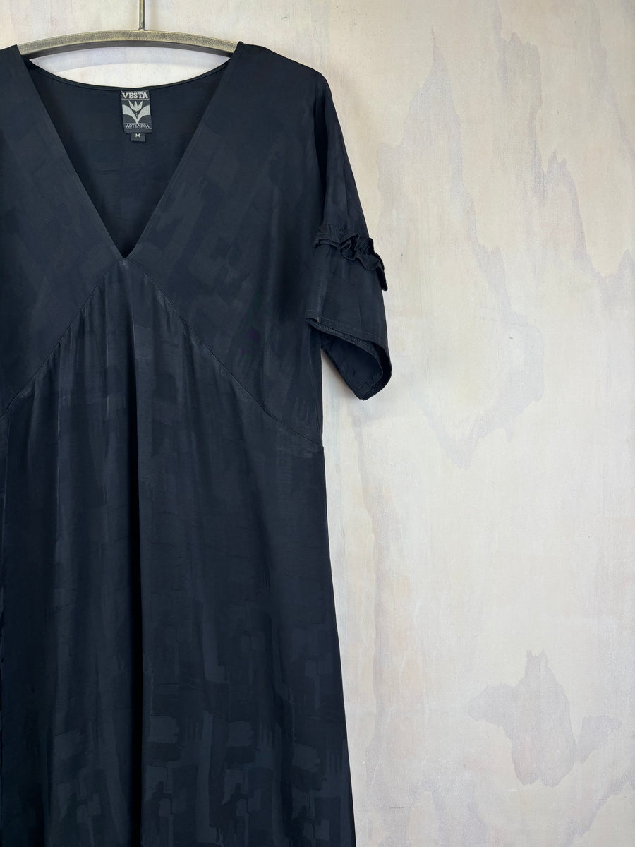 Vesta  Ruffle Virginia Dress - Noir