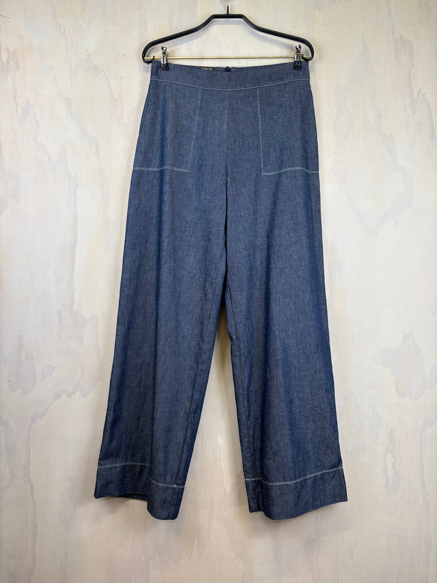 Vesta Sailor Girl Pant- Chambray