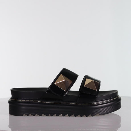 Minx - Eva Black/Gold Stud Slide