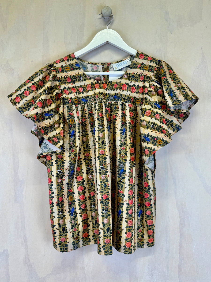 Sheryl May Frill Top | Floral Vine