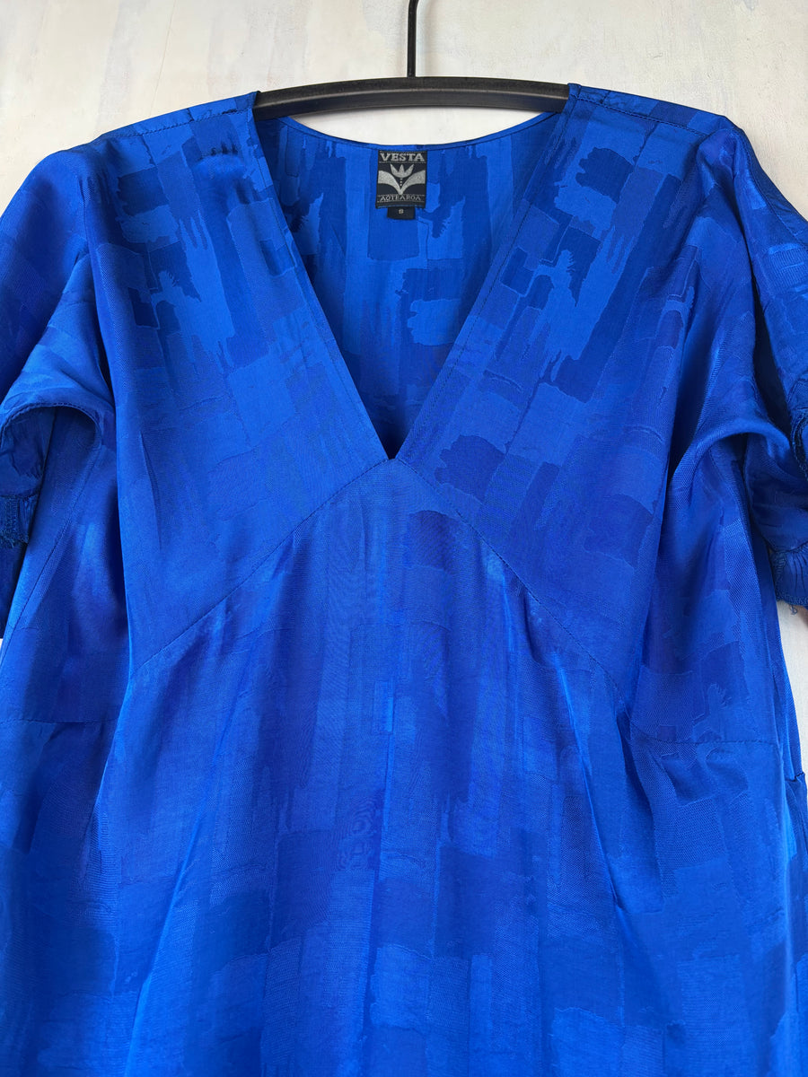 Vesta  Ruffle Virginia Dress - Cobalt