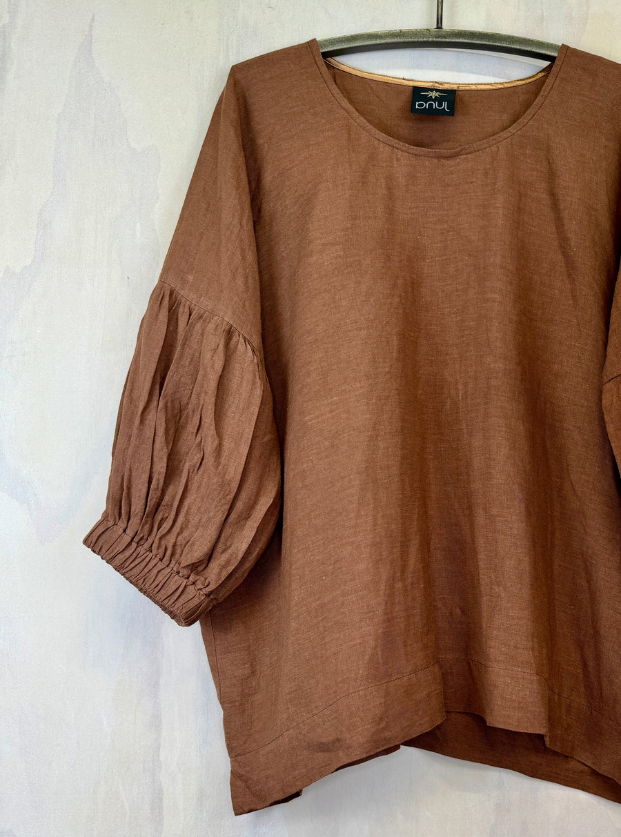 Juna Demelza Top | Cocoa Linen