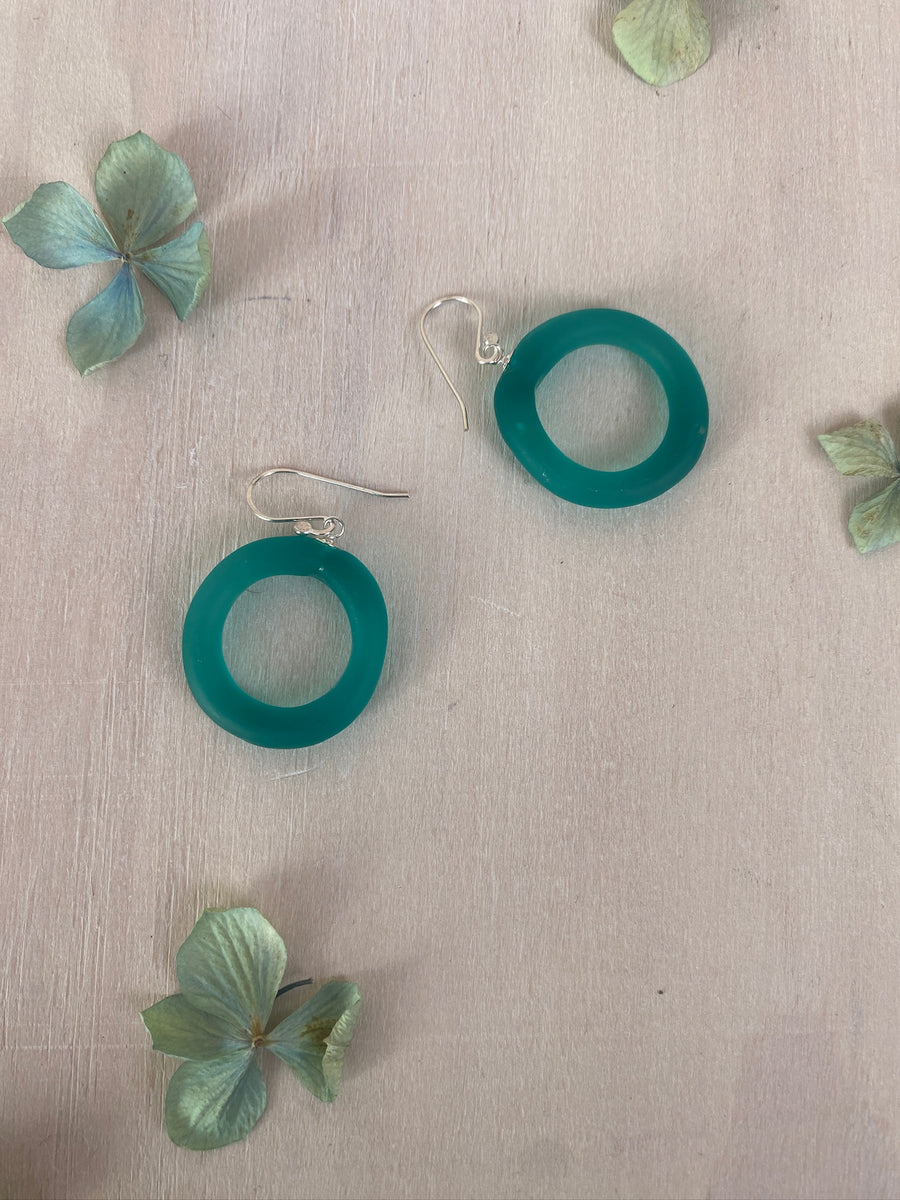 Loop Glass Earrings | Sea Green