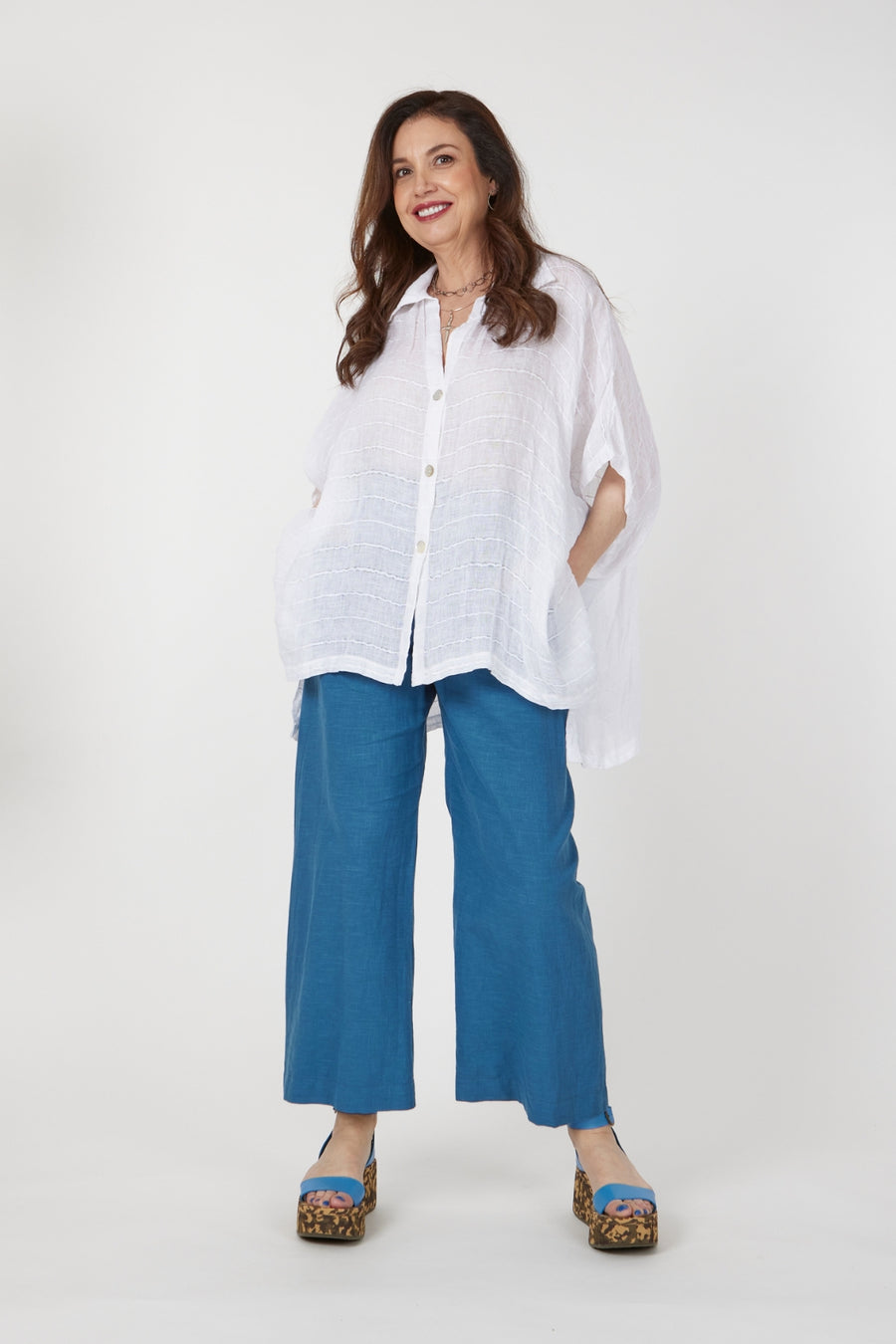 Juna Origami Trousers | Wedgewood